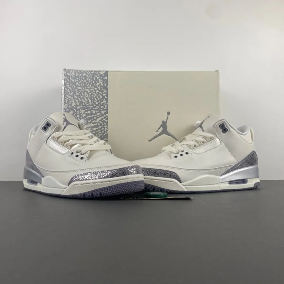 AJ 3 Sail/Metallic Silver Shoes Sneakers – nk0004372 image 11