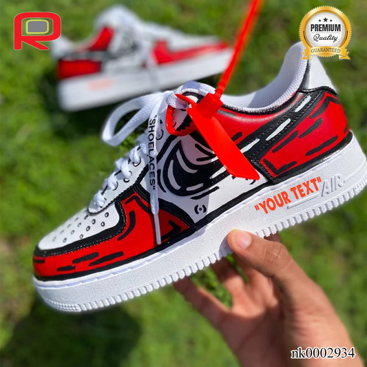 AF 1 Red Cartoon ow Custom Shoes Sneakers - nk0002934 image 0