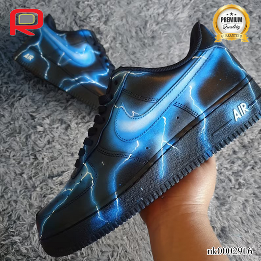 AF 1 Storm Blue Black Custom Shoes Sneakers - nk0002916 image 0