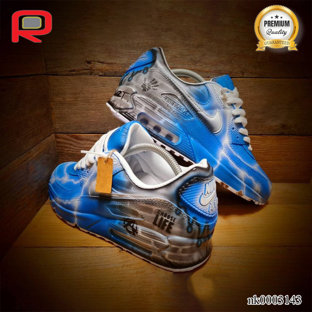 AM 90 Blue Brick Art Custom Shoes Sneakers - nk0003143 image 5