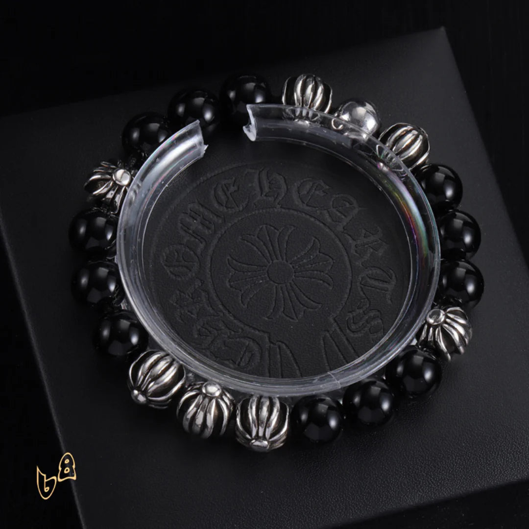 CH Cross Flower Ball Bracelet - CH0073 - Black image