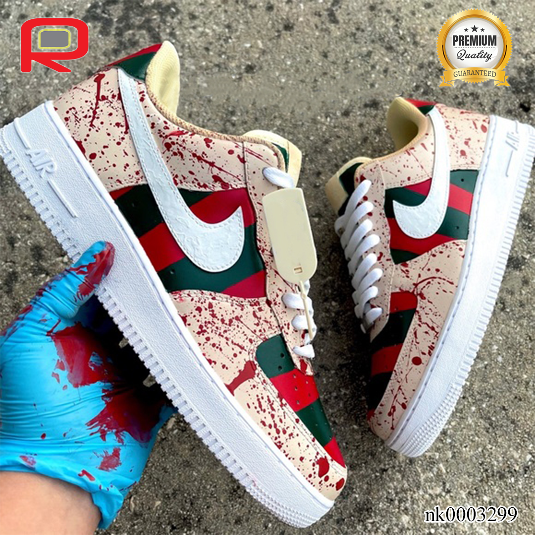 AF 1 Freddy Krueger Halloween Custom Shoes Sneakers - nk0003299 image 3