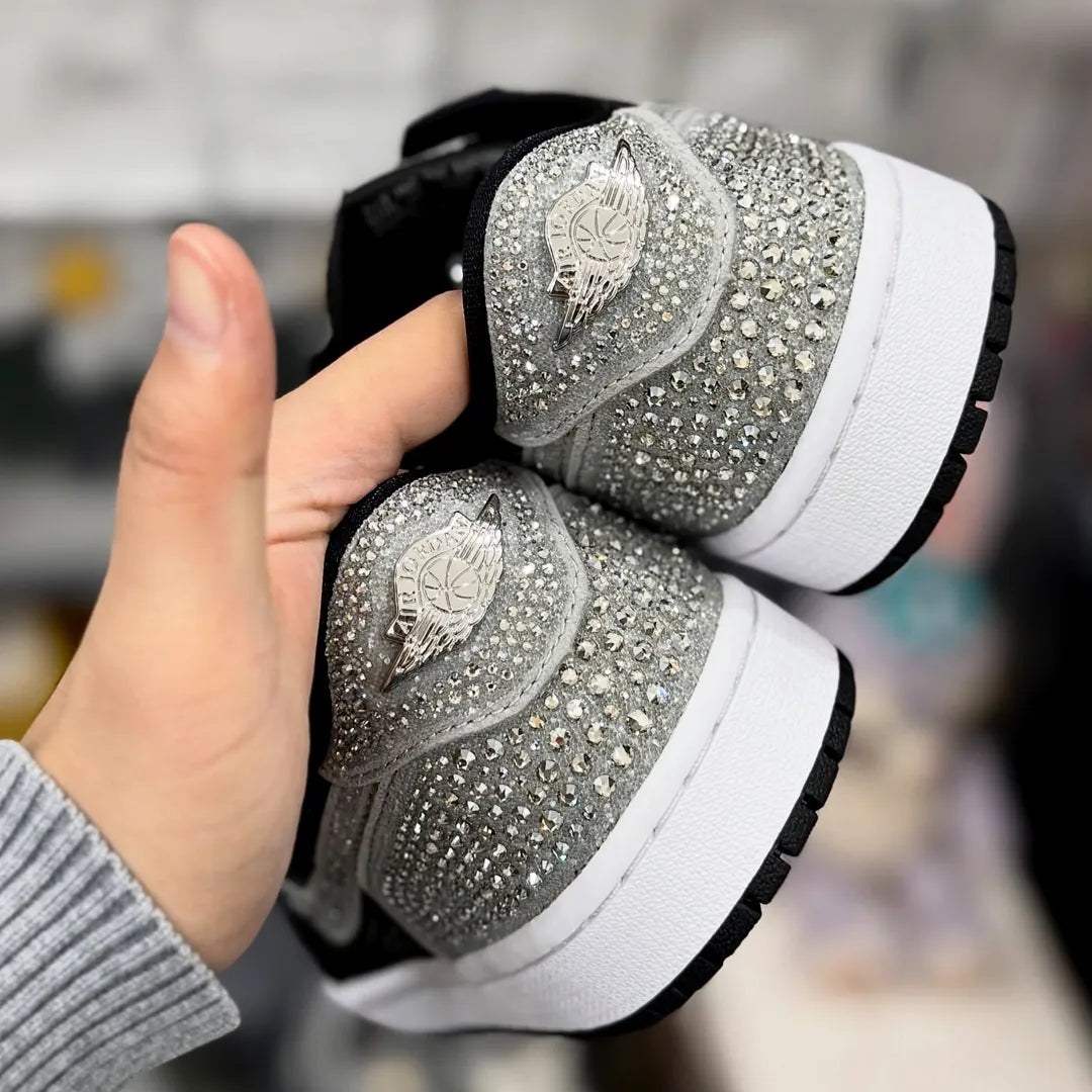 Swarovski x AJ 1 Low OG Stealth/Crystal Shoes Sneakers – nk0004733 image 9