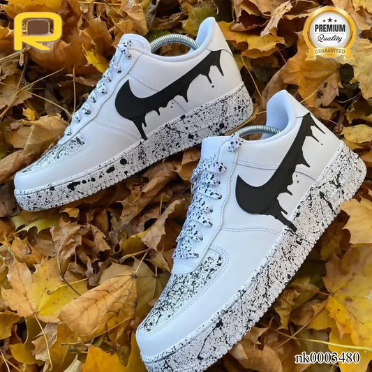 AF 1 Black Drip Custom Shoes Sneakers - nk0003480 image 0