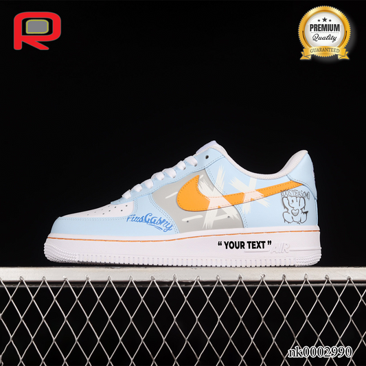 AF 1 07 Low Garfield Light Blue Orange Grey Custom Shoes Sneakers - nk0002990 image 0