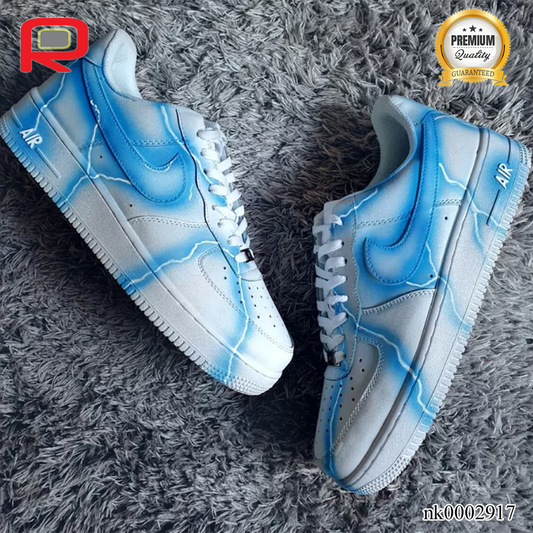 AF 1 Storm Blue White Custom Shoes Sneakers - nk0002917 image 0
