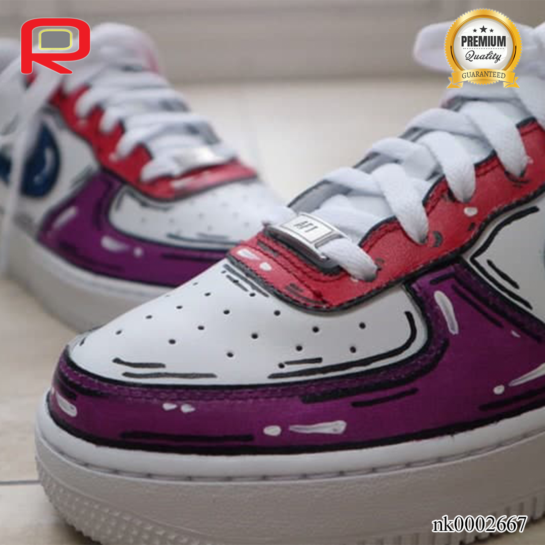AF 1 Cartoon Red Blue Custom Shoes Sneakers - nk0002667 image 3