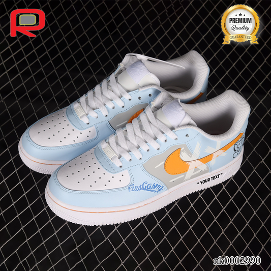 AF 1 07 Low Garfield Light Blue Orange Grey Custom Shoes Sneakers - nk0002990 image 2