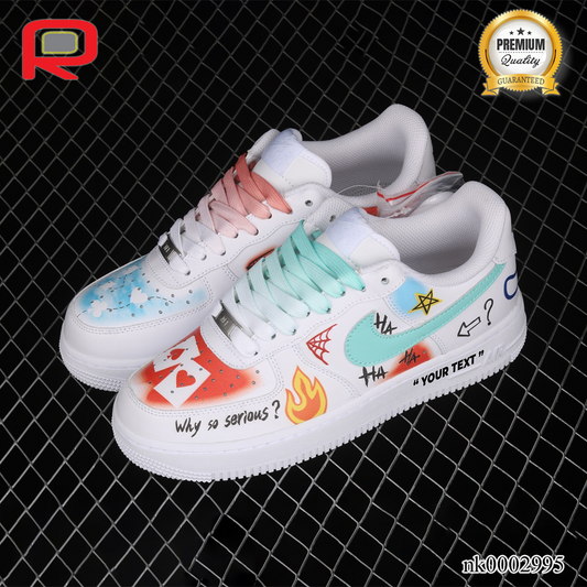 AF 1 07 Low WsoS? White Sky Blue Red Custom Shoes Sneakers - nk0002995 image 2