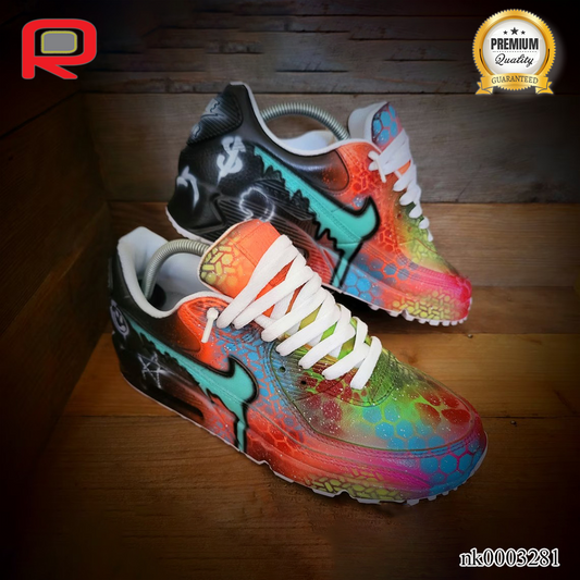 AM 90 Graffiti Drip Custom Shoes Sneakers - nk0003281 image 0