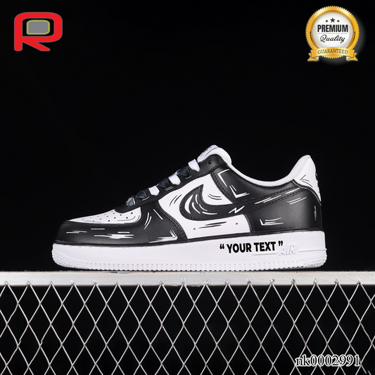AF 1 07 Low Black White Custom Shoes Sneakers - nk0002991 image 0