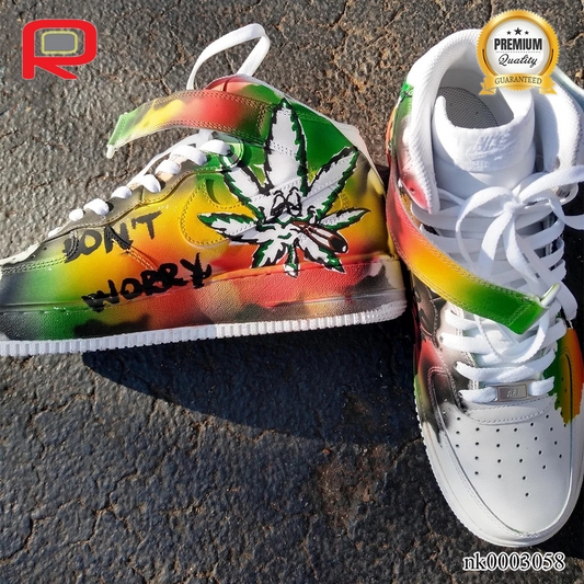 AF 1 Mid Rasta Love Custom Shoes Sneakers - nk0003058 image 2