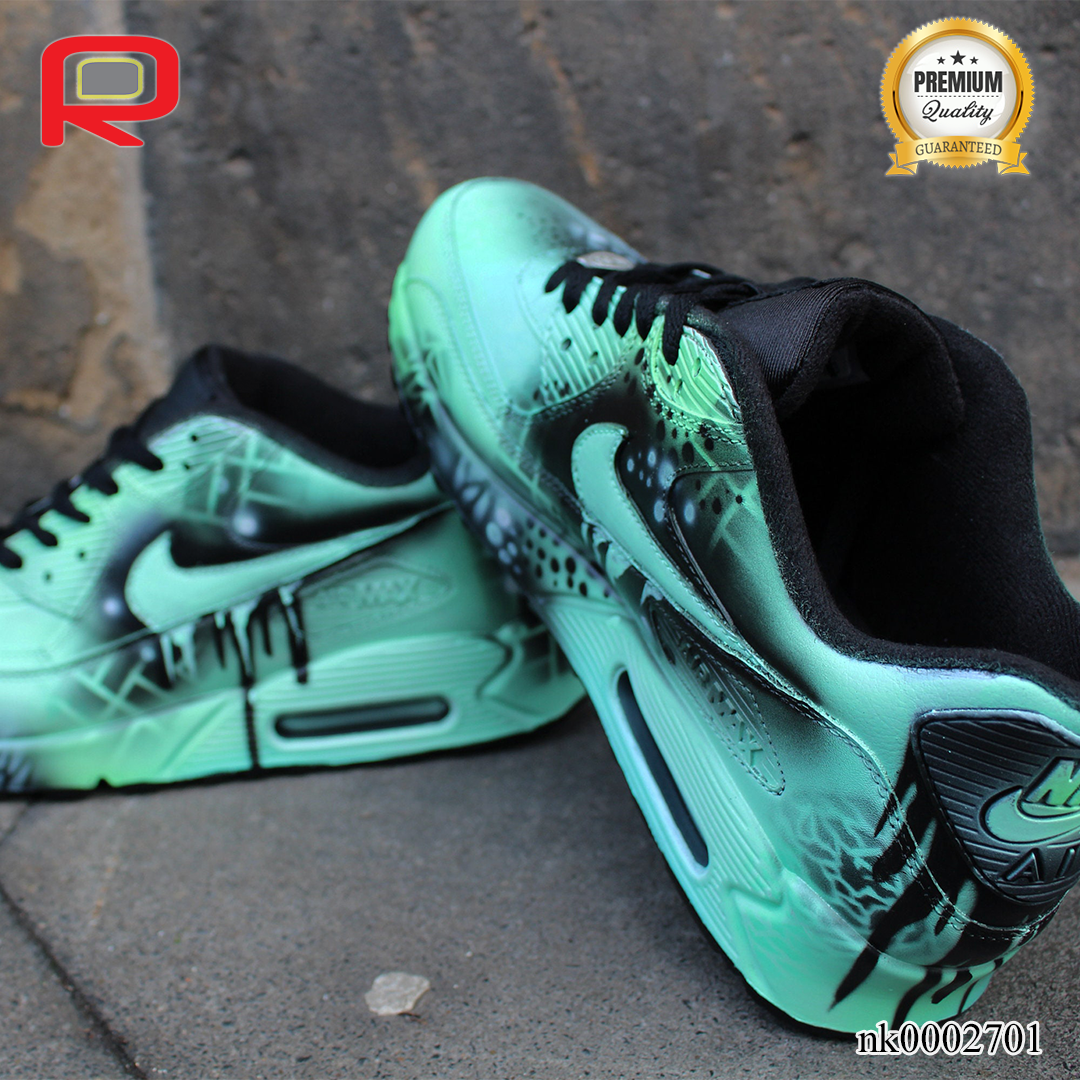 AM 90 Mint Abstract Custom Shoes Sneakers - nk0002701 image 3