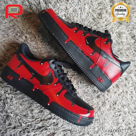 AF 1 Red Drip Custom Shoes Sneakers - nk0002727 image 0
