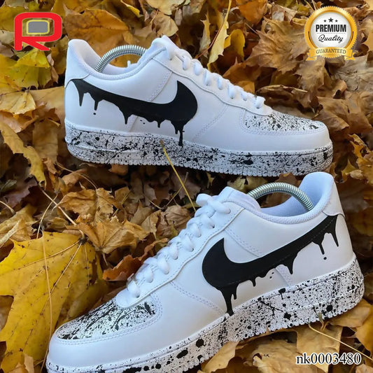 AF 1 Black Drip Custom Shoes Sneakers - nk0003480 image 2