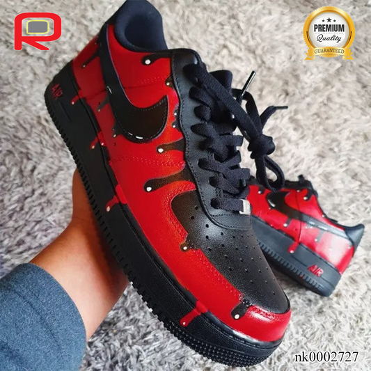 AF 1 Red Drip Custom Shoes Sneakers - nk0002727 image 2