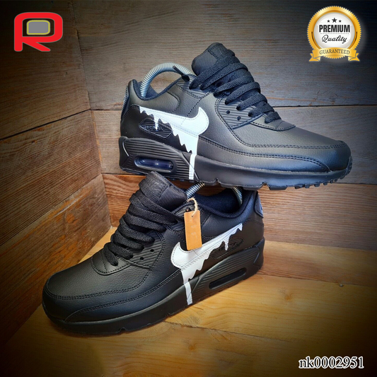 AM 90 White Drip Painted Custom Shoes Sneakers - nk0002951 image 0