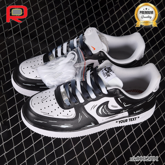 AF 1 07 Low Black White Custom Shoes Sneakers - nk0002991 image 2
