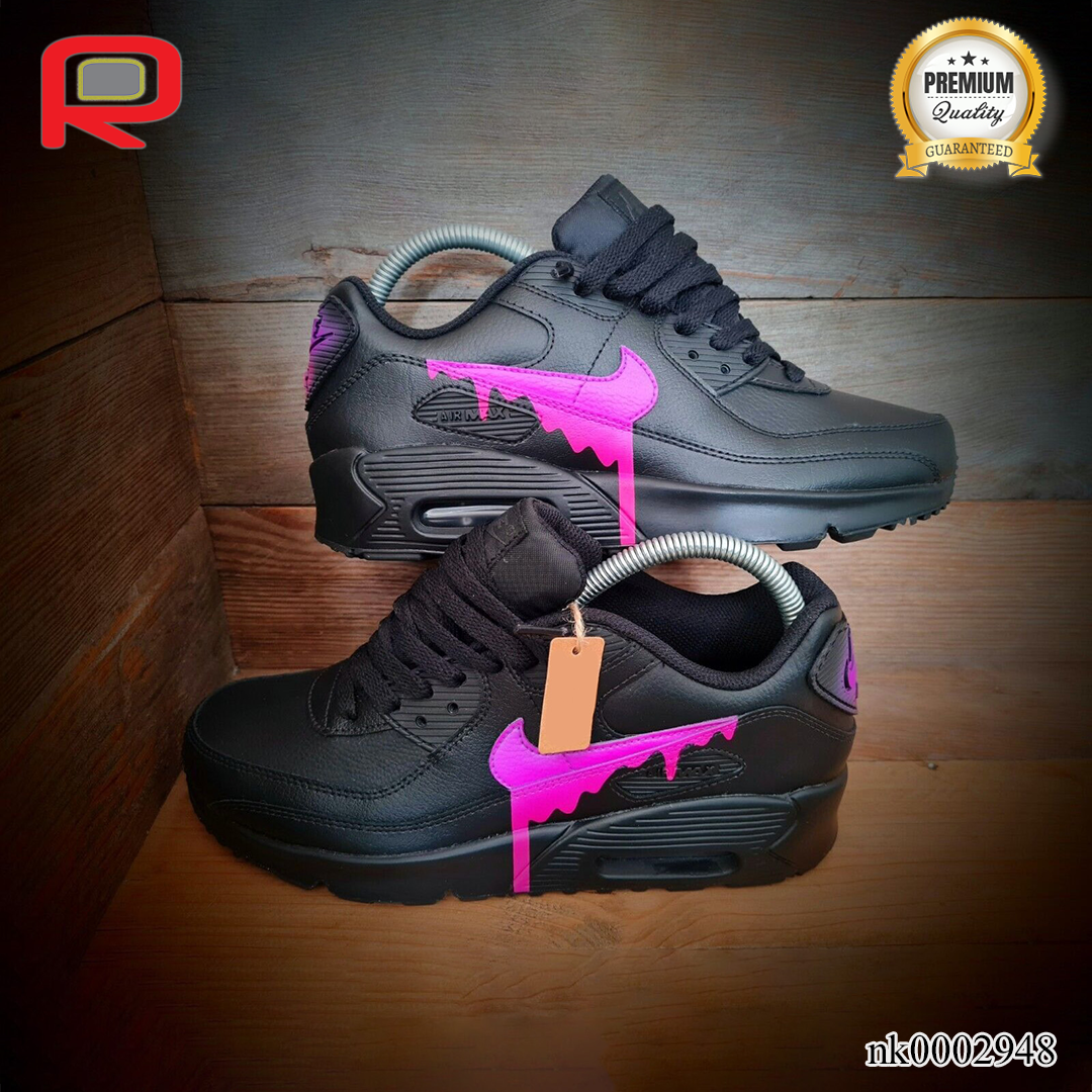 AM 90 Neon Purple-Pink Drip Custom Shoes Sneakers - nk0002948 image 5