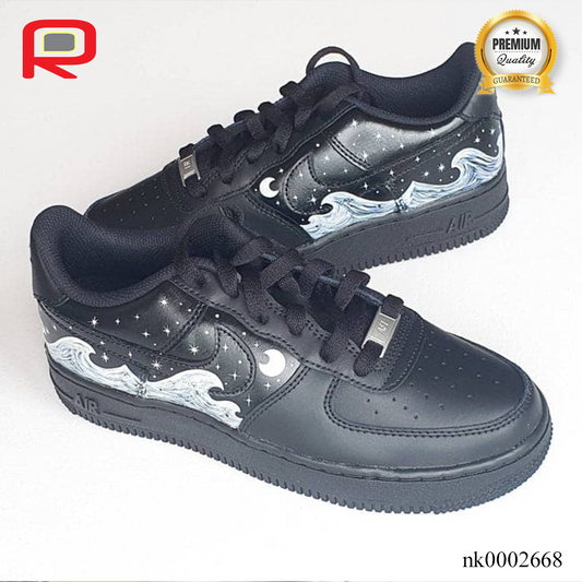 AF 1 White Ocean Wave Custom Shoes Sneakers - nk0002668 image 0