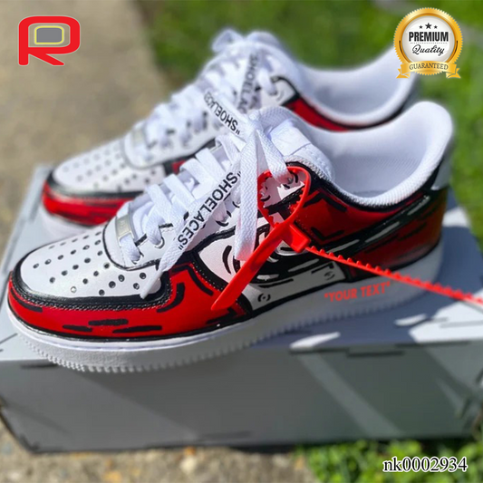 AF 1 Red Cartoon ow Custom Shoes Sneakers - nk0002934 image 2