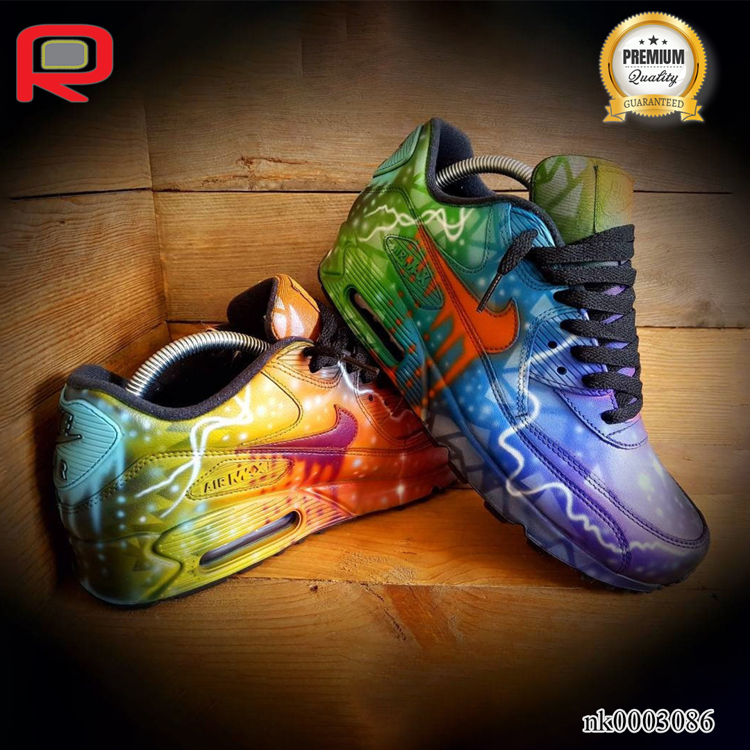 AM 90 Colour Graffiti-Black Custom Shoes Sneakers - nk0003086 image 2