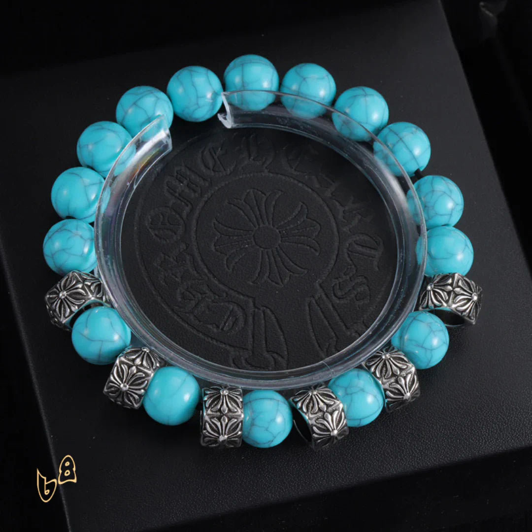 CH Cross Flower Ball Bracelet  - CH0075 - blue image