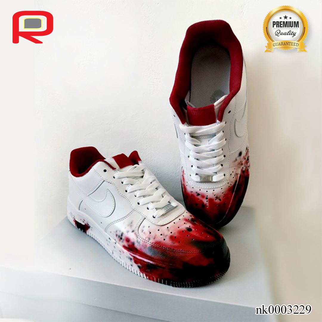 AF 1 Black Viva Magenta Art Custom Shoes Sneakers - nk0003229 image 3