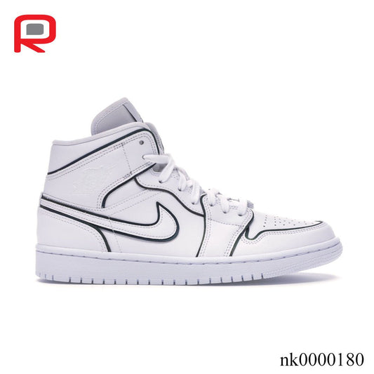 AJ 1 Mid Iridescent Reflective White Shoes Sneakers - nk0000180 image 0