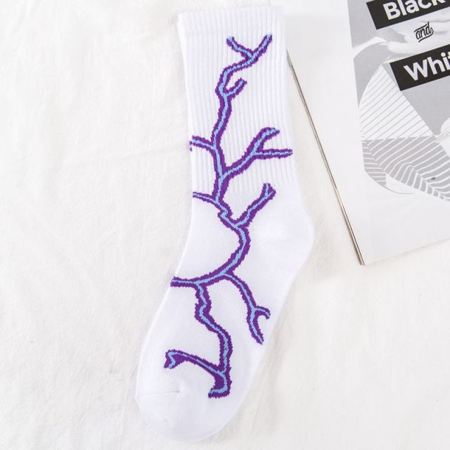 Purple Lightning Basketball Socks Men's image 7