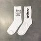 Men Socks Cotton Cartoon Pattern - devil white image