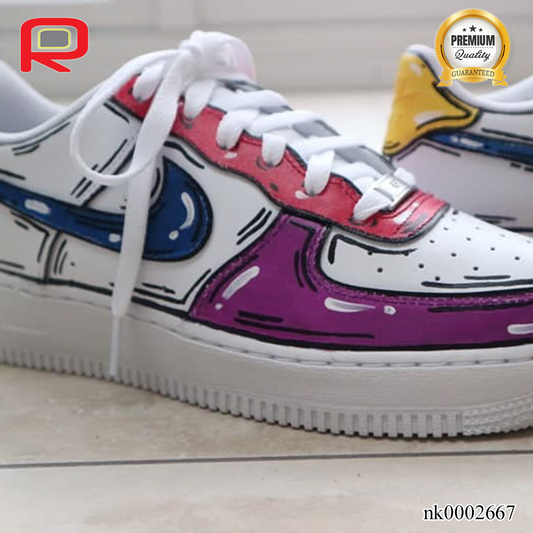 AF 1 Cartoon Red Blue Custom Shoes Sneakers - nk0002667 image 2