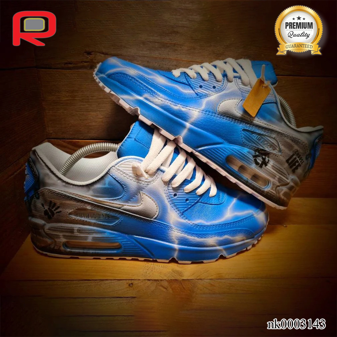 AM 90 Blue Brick Art Custom Shoes Sneakers - nk0003143 image 2