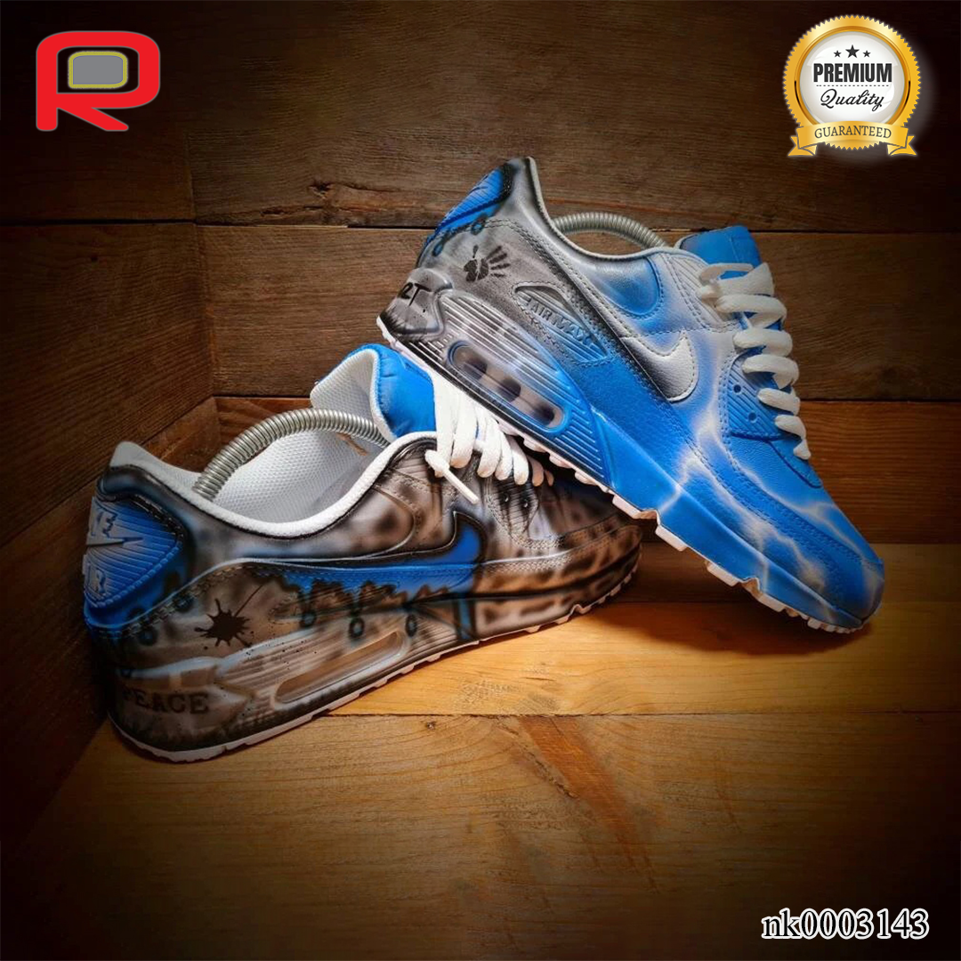 AM 90 Blue Brick Art Custom Shoes Sneakers - nk0003143 image 4