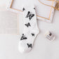 Men Socks Cotton Cartoon Pattern - white many butterfly image