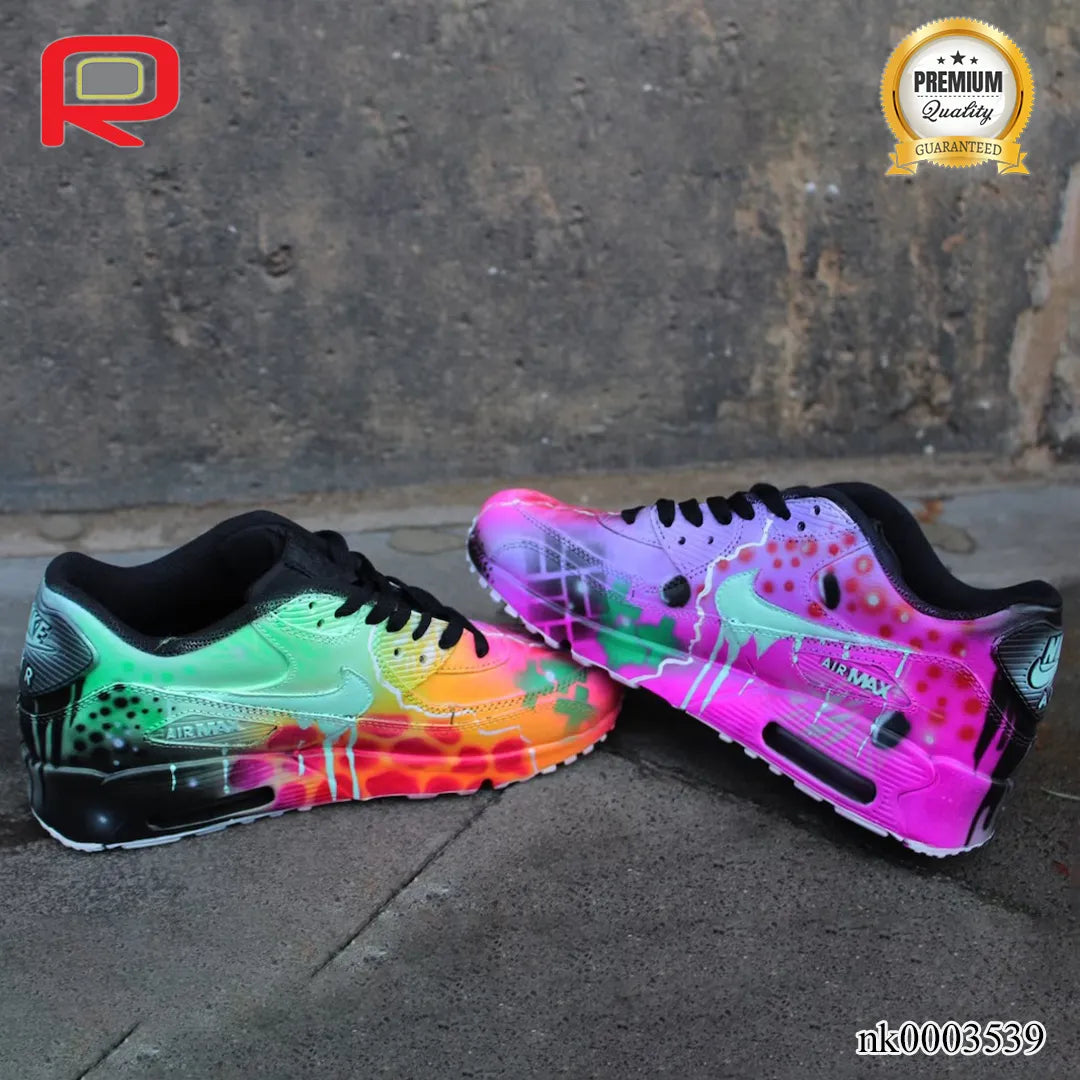 AM 90 Graffiti Airbrush " UNIKAT " Custom Shoes Sneakers - nk0003539 image 2