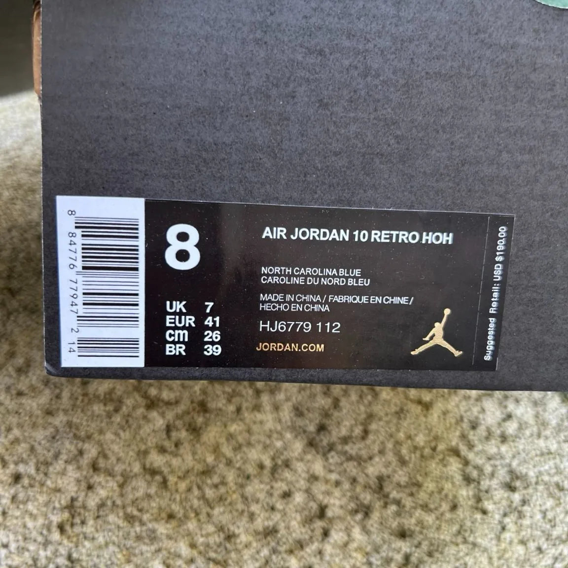 AJ 10 Carolina Blue Yellow Shoes Sneakers – nk0004714 image 4