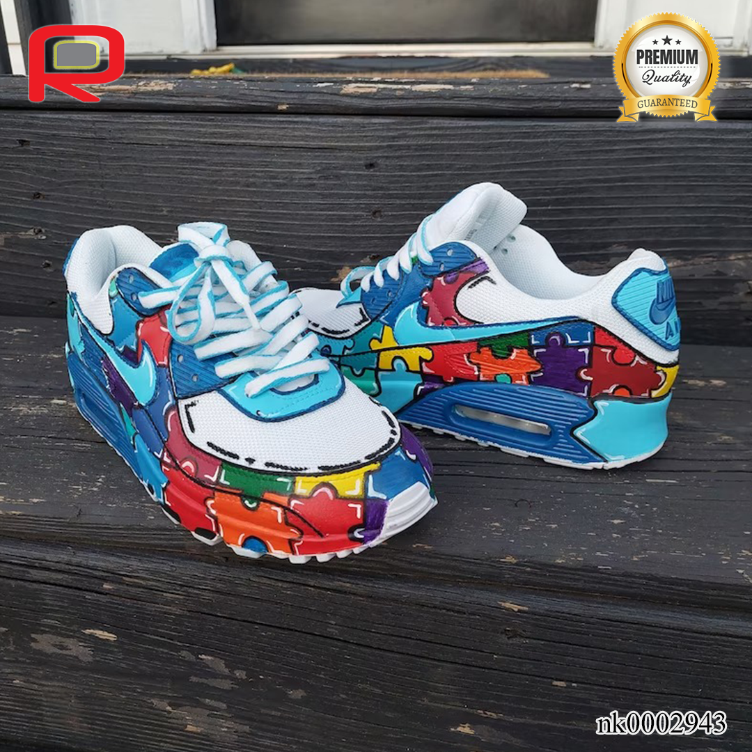 AM 90 "Puzzles" Custom Shoes Sneakers - nk0002943 image 4