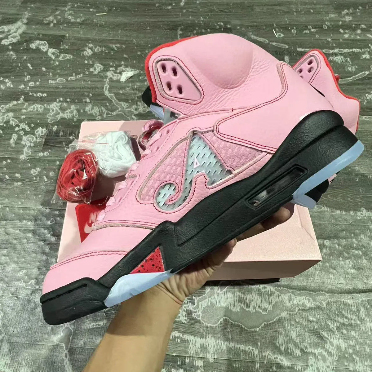 Awake NY x AJ 5 Arctic Pink Shoes Sneakers - nk0004393 image 6