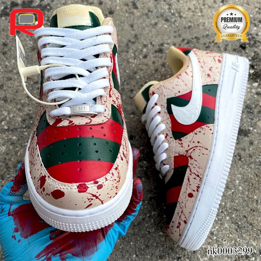 AF 1 Freddy Krueger Halloween Custom Shoes Sneakers - nk0003299 image 2