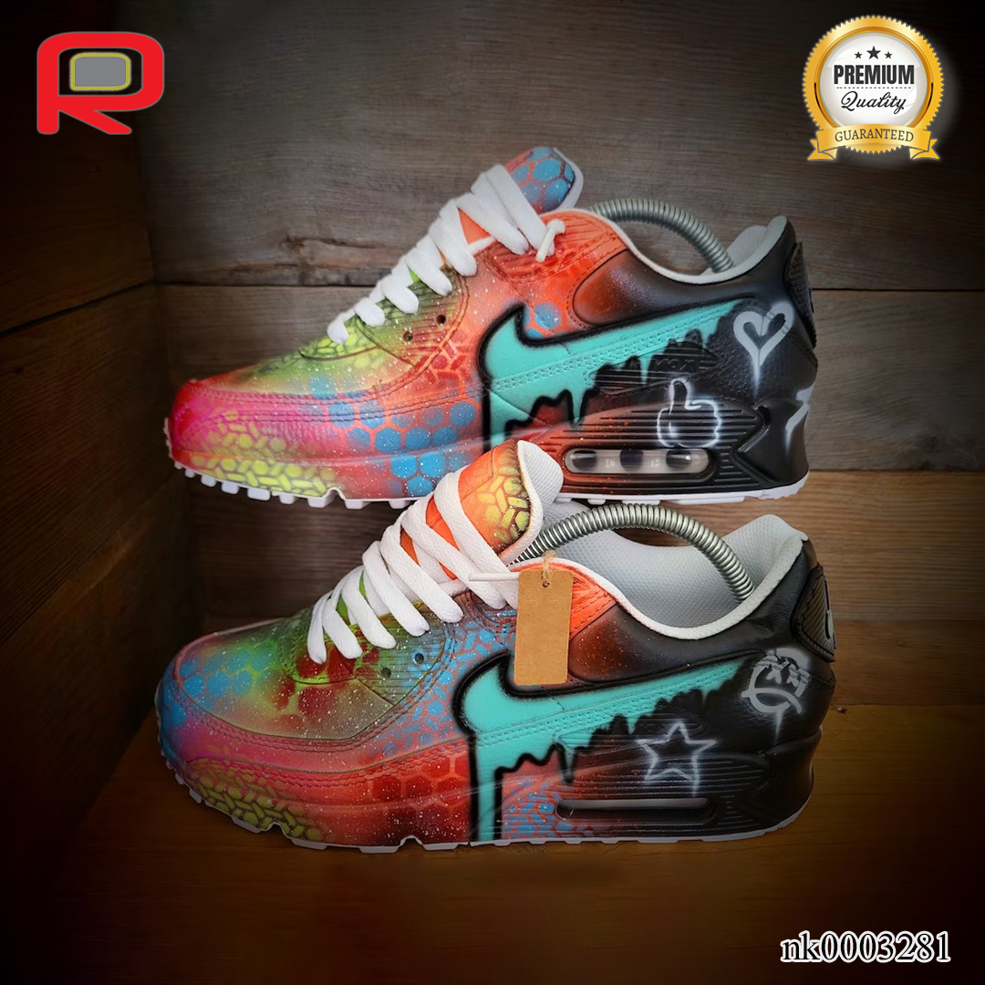 AM 90 Graffiti Drip Custom Shoes Sneakers - nk0003281 image 2