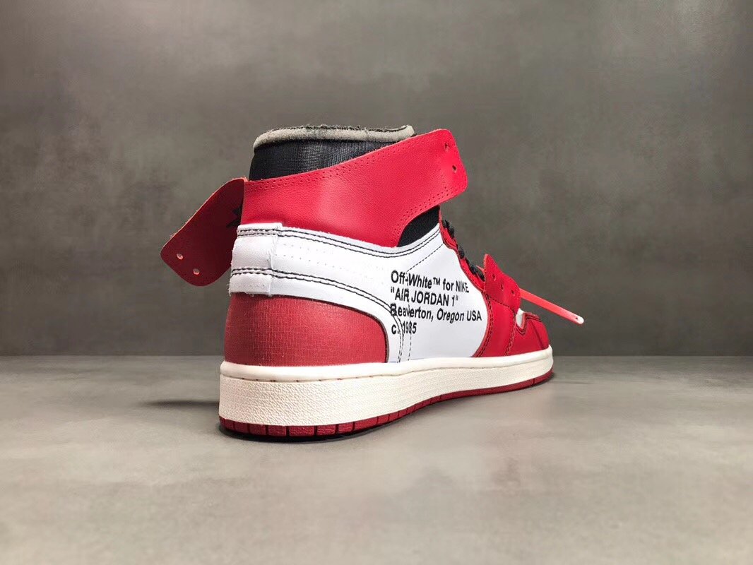OW x AJ 1 High Chicago Shoes Sneakers – nk000011 image 8