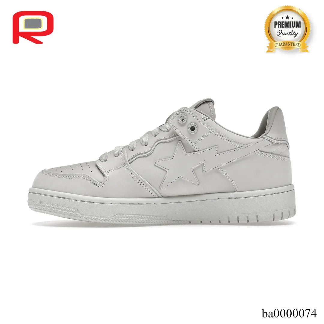BAPE SK8 Sta Triple White Nubuck Shoes Sneakers - ba0000074 image 1