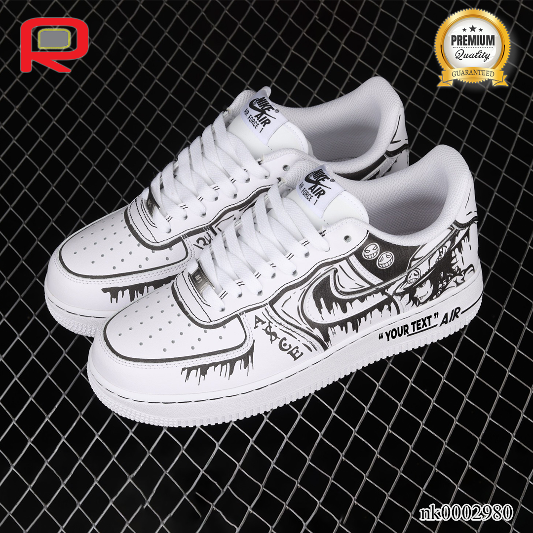 AF 1 07 Low White Black ASCE Custom Shoes Sneakers - nk0002980 image 2