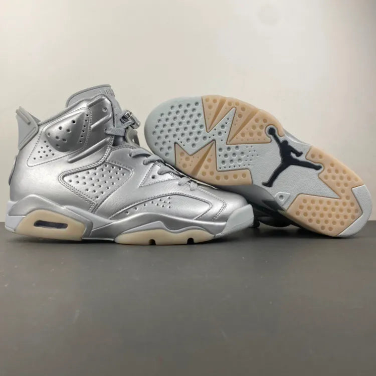 PSG x AJ 6 Metallic Silver Shoes Sneakers - nk0004782 image 14