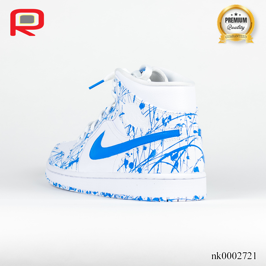 AJ 1 UNC Pollocks Edition Custom Shoes Sneakers - nk0002721 image 4
