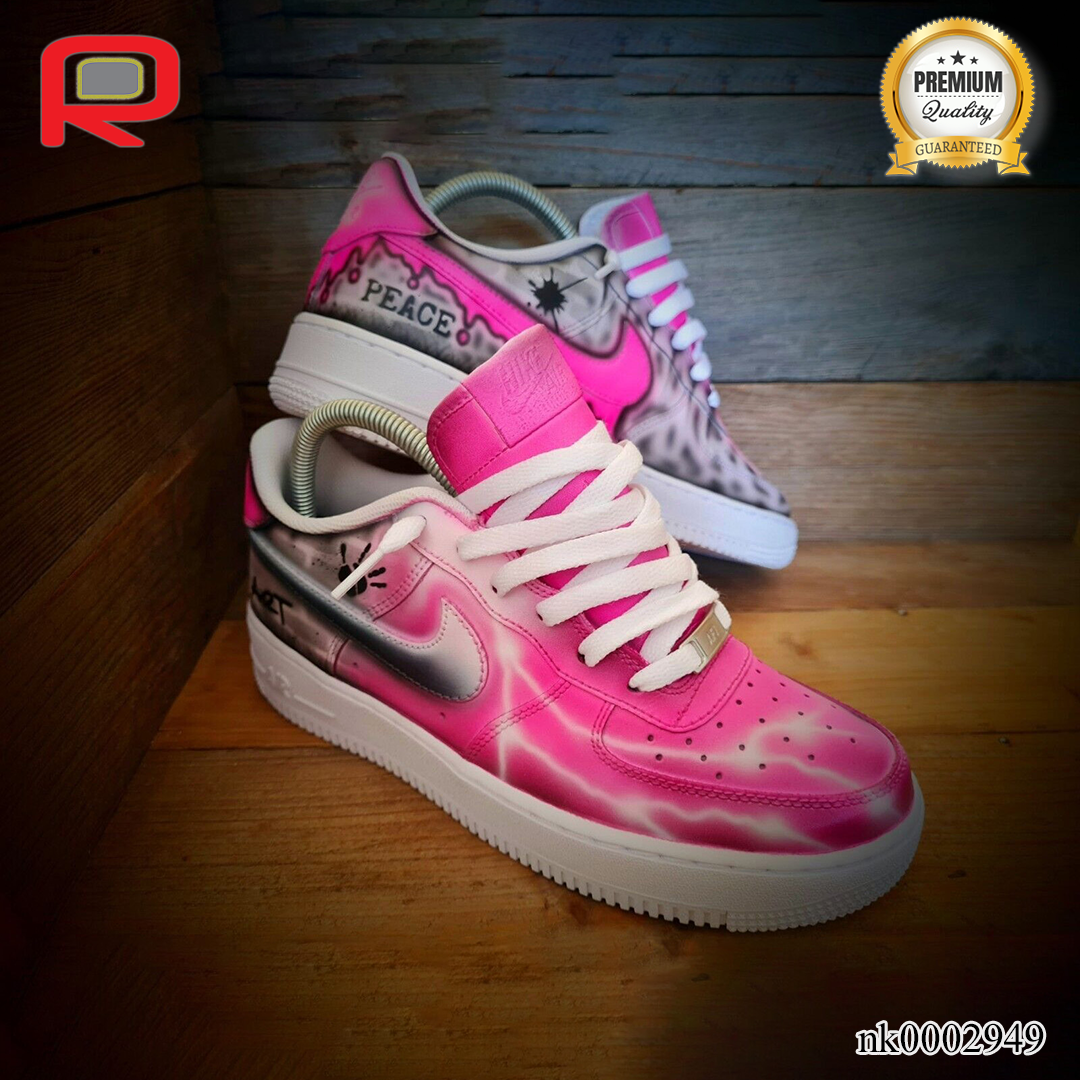 AF 1 Pink Brick Art Custom Shoes Sneakers - nk0002949 image 0