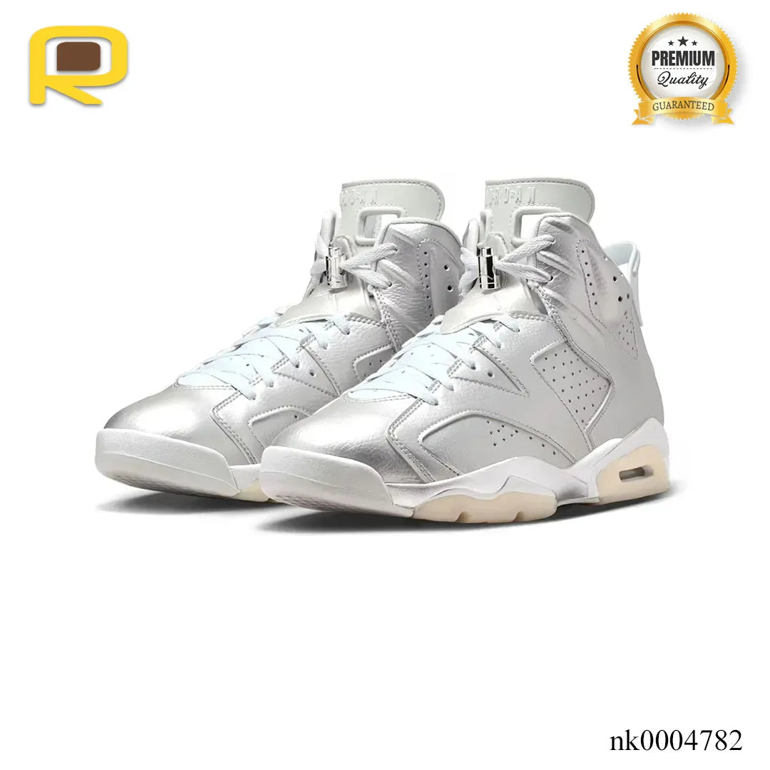 PSG x AJ 6 Metallic Silver Shoes Sneakers - nk0004782 image 2