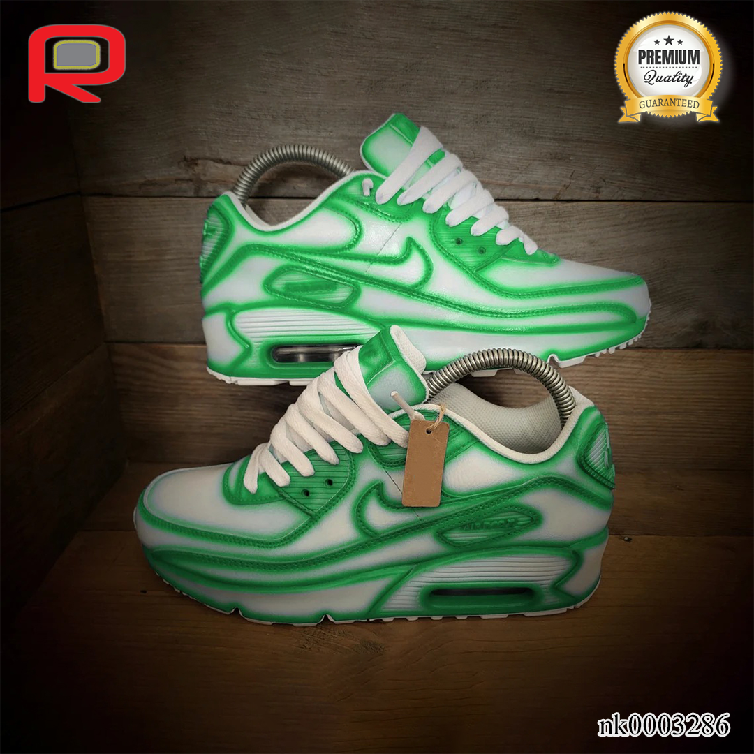 AM 90 Green Cartoon Custom Shoes Sneakers - nk0003286 image 1
