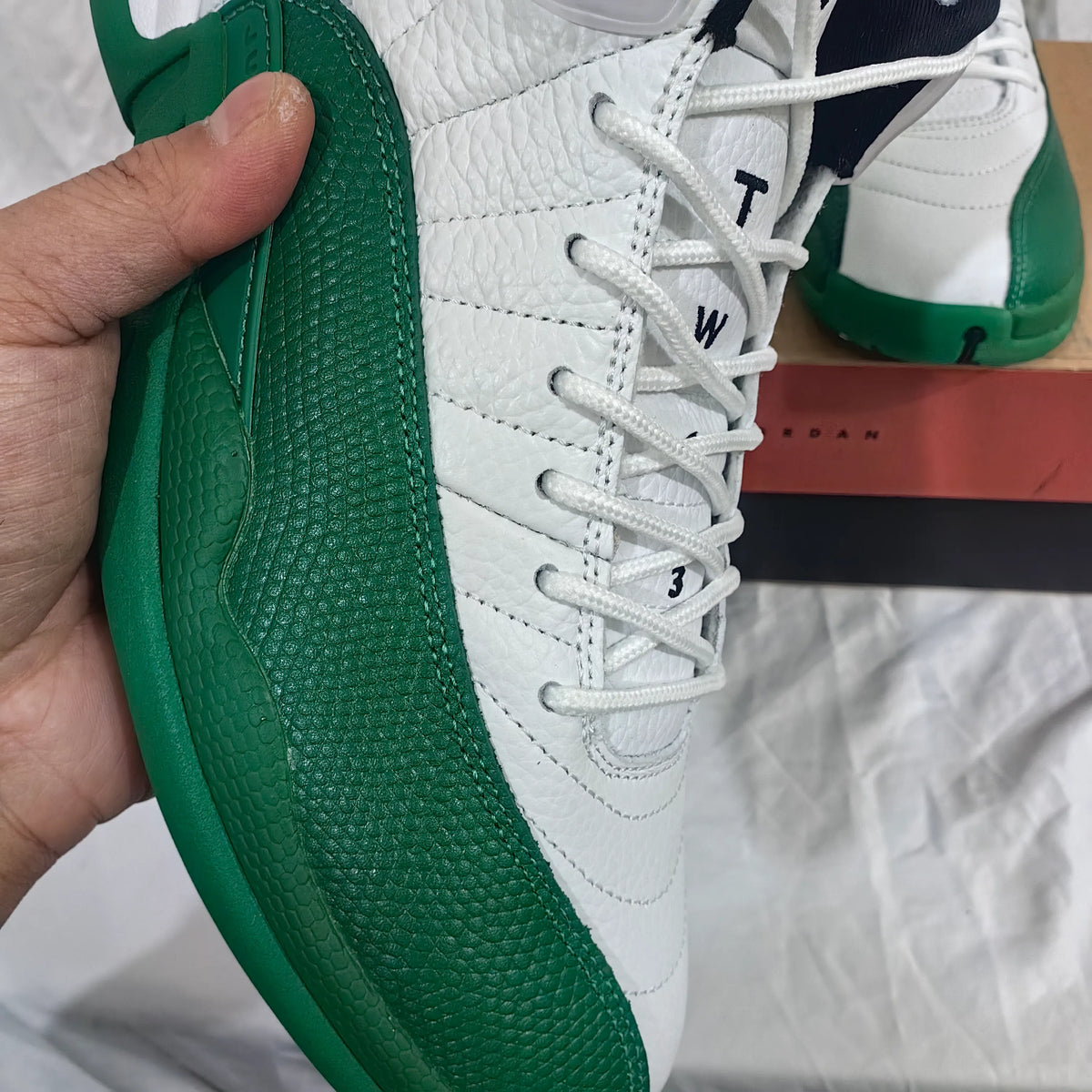 AJ 12 Bucks White Green Shoes Sneakers - nk0004699 image 9